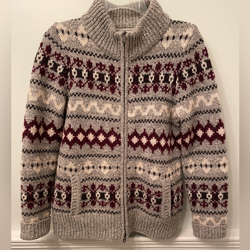 L.L. Bean 100% Lambswool Full Zip Cardigan Size Extra Small